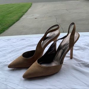 BCBG Suede Tan heels
